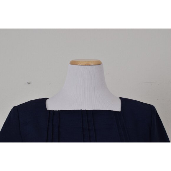 Vintage 90s Poly/Rayon‎ Navy Jaclyn Smith Blouse size 10 - Picture 4 of 10